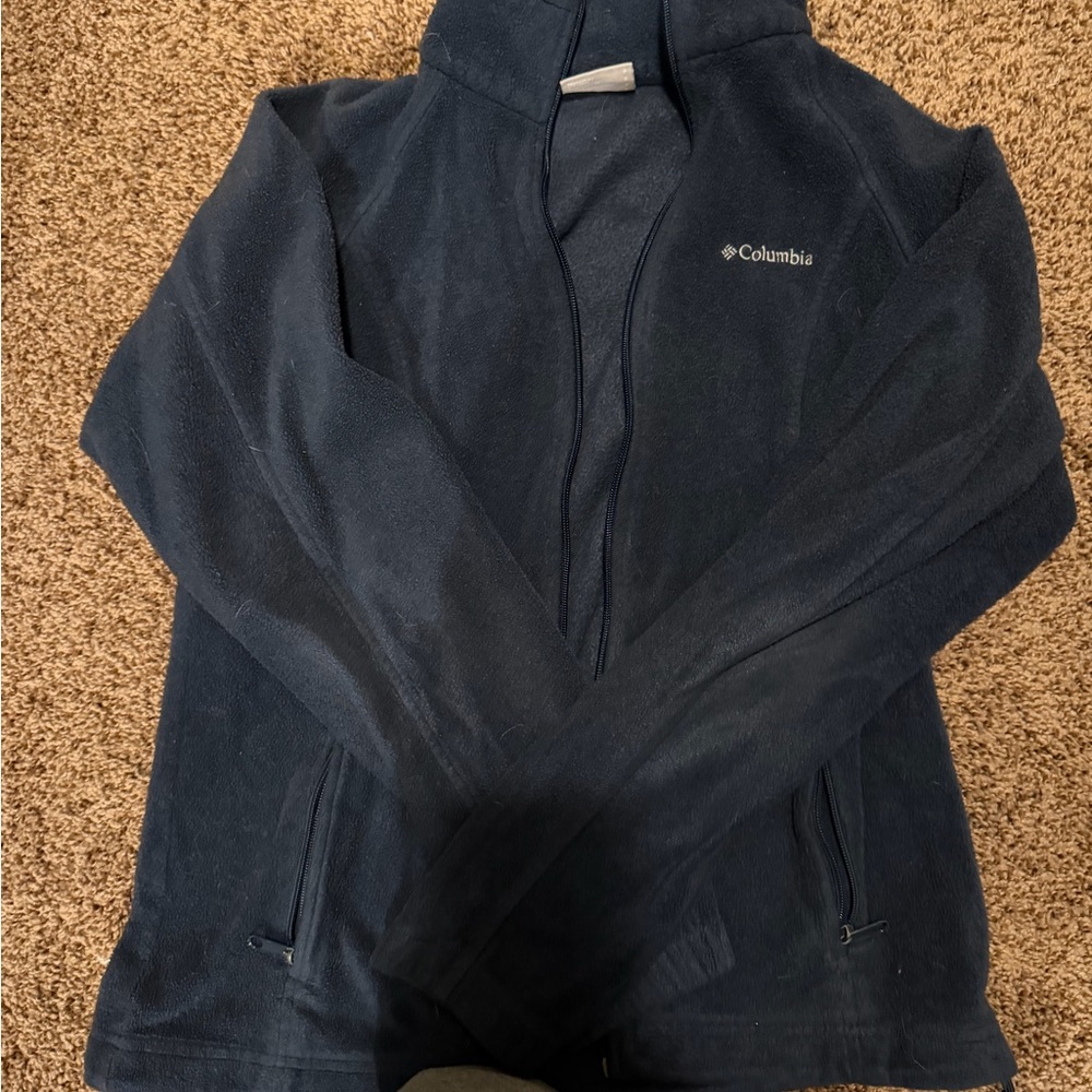 Columbia Dark Blue Full-Zip Fleece Jacket